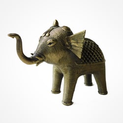 Sasha-brass-elephant-250 Brass dhokra elephant created by Sasha