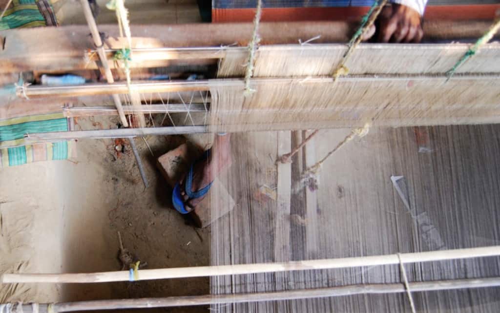 Amitava-mans-foot-through-working-loom